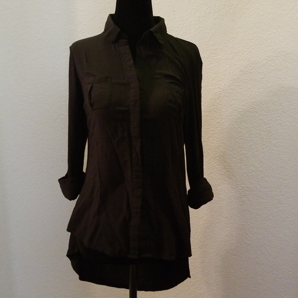 Converse Women's Black Button Up Blouse